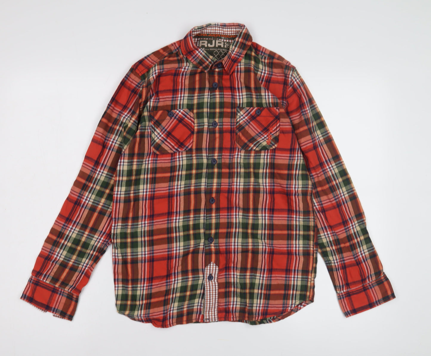 Rocha John Rocha Boys Red Plaid Button-Up Shirt, Age 13, Cotton