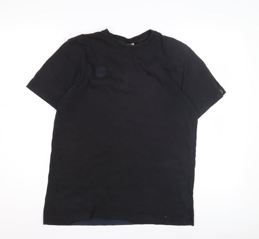 Moon Men's Black Crew Neck Short Sleeve T-Shirt M