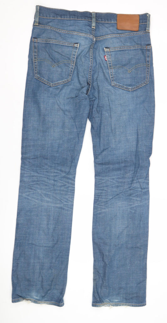 Levi's Men's Blue Straight-Leg Distressed Jeans Size 32