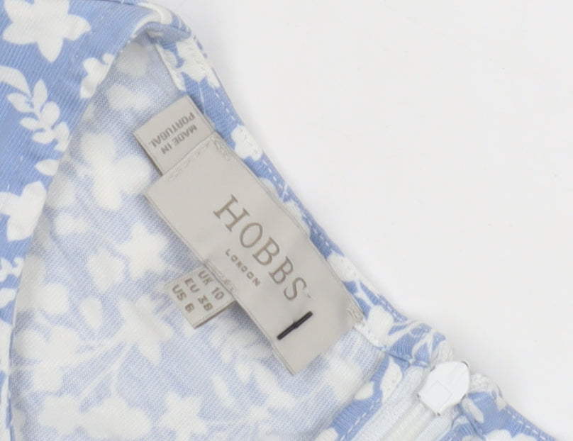 Hobbs Women Blue Floral A-Line Dress Size 10