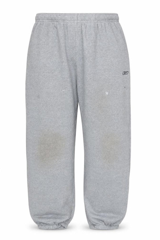 Reebok Men's Grey Sweatpants - Size L, Fleece, Relaxed Fit