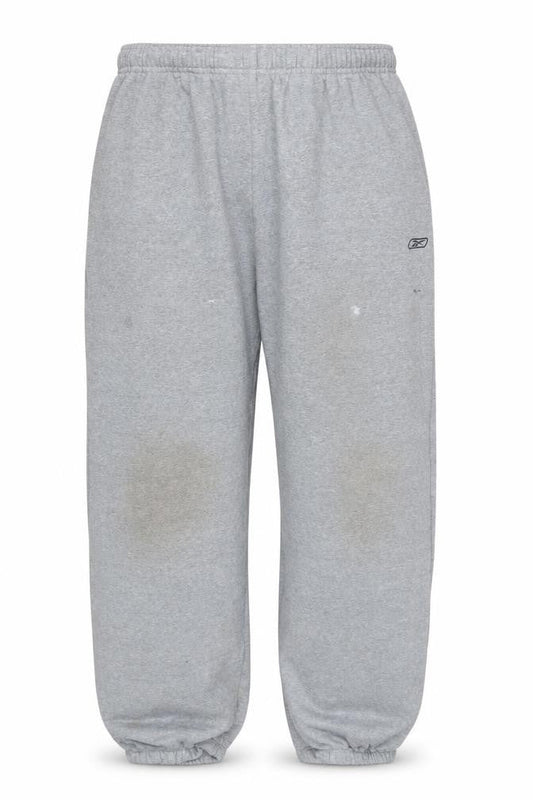 Reebok Men's Grey Sweatpants - Size L, Fleece, Relaxed Fit