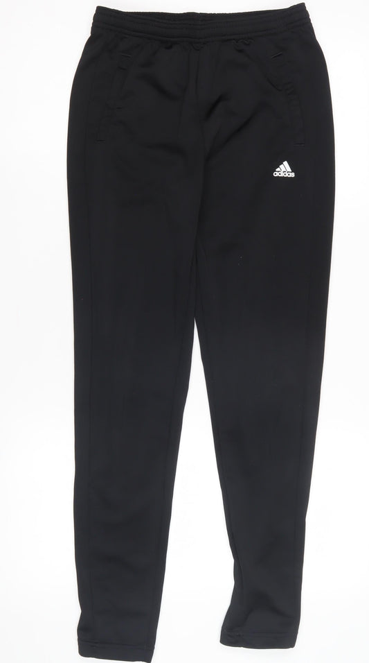 Adidas Boys Black Track Pants 10-12 Activewear Trousers