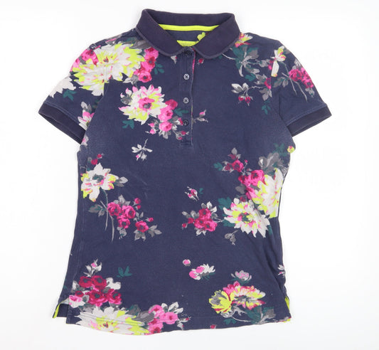 Joules Women's Multicoloured Floral Polo Size 6