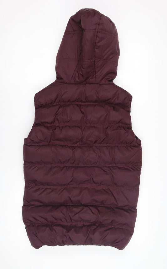 FABRIC Women's Red Puffer Hooded Waistcoat Size S