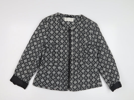 BHS Women's Black Argyle Jacket, Size 14, Cotton
