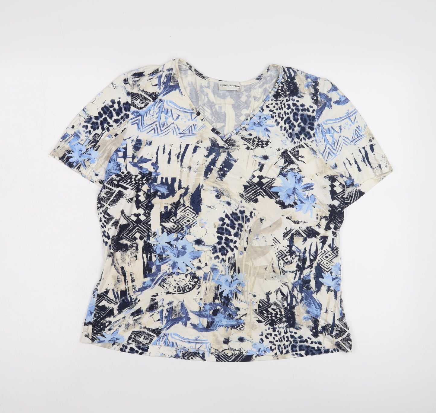Sommermann Women's Multicoloured Floral T-Shirt - Size 14