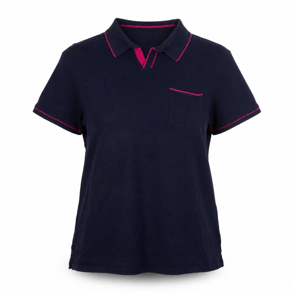 Womens UK Size L Boden Blue Cotton Blend Polo