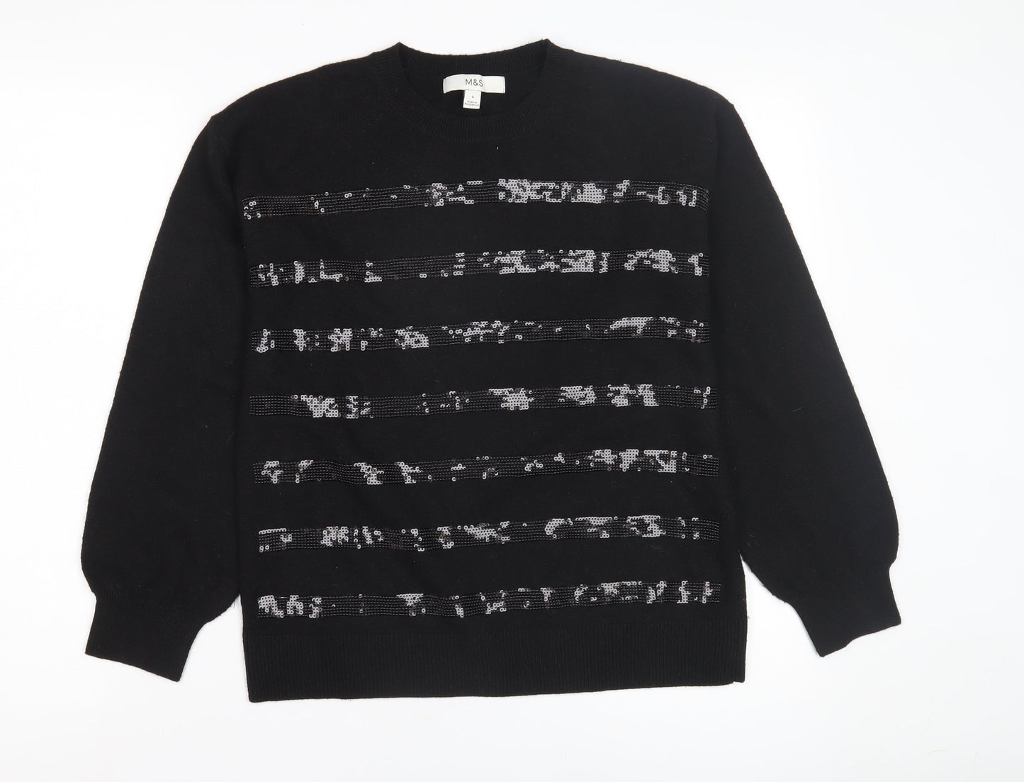 Marks and Spencer Women's Black S Pullover Sequin Jumper