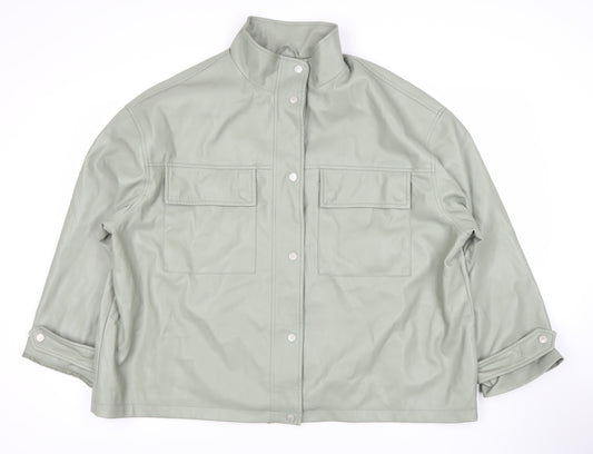 ASOS Women's Grey Jacket Snap Closure Size 18