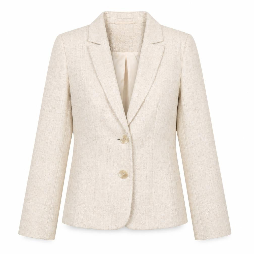 Debenhams Women's Beige Blazer Size 12 Two-Button Classic