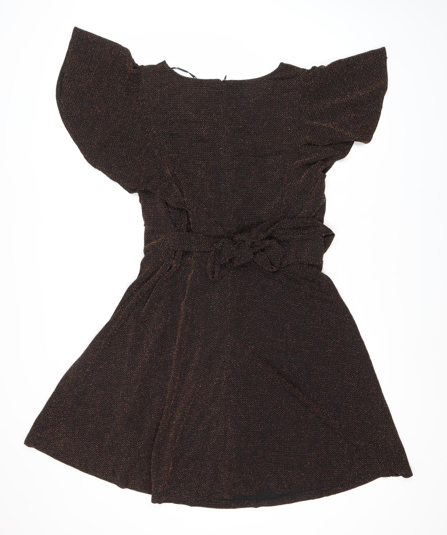 Blue Vanilla Women's Black V-Neck Short Sleeve Dress