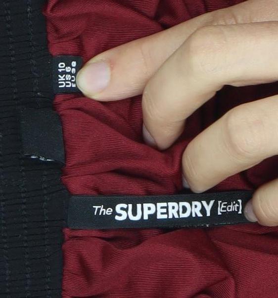 Superdry Women's Red Pleated Midi Skirt Size 10