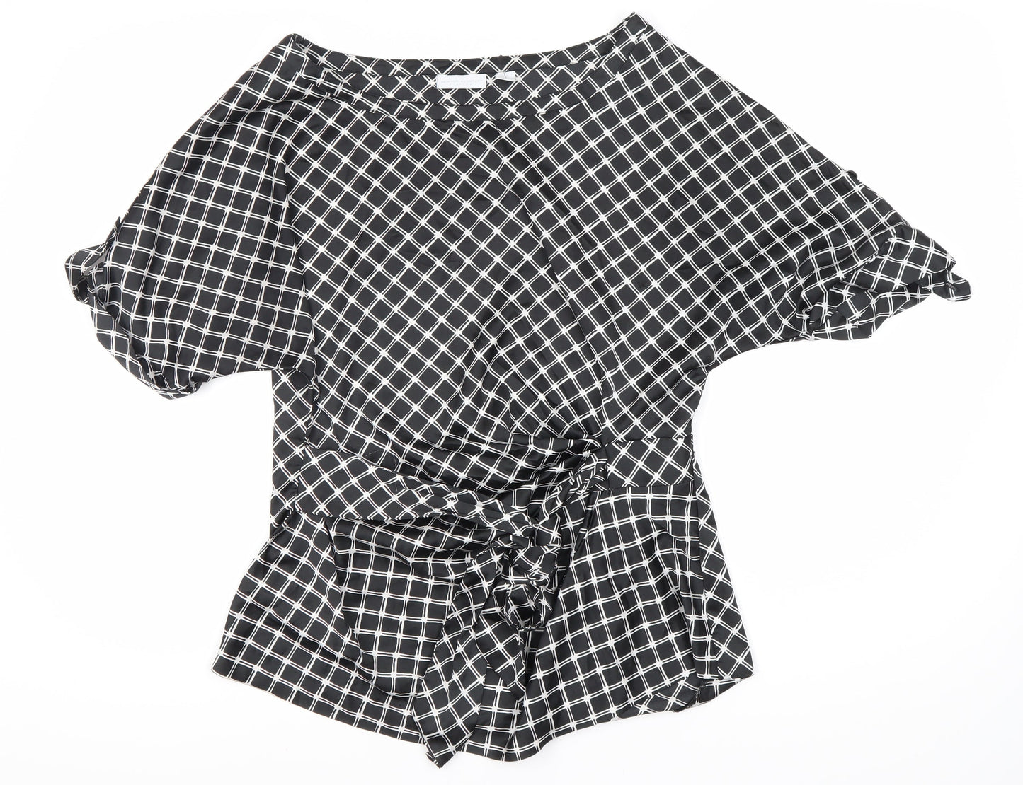 New York & Company Women's Black Geometric Blouse, M