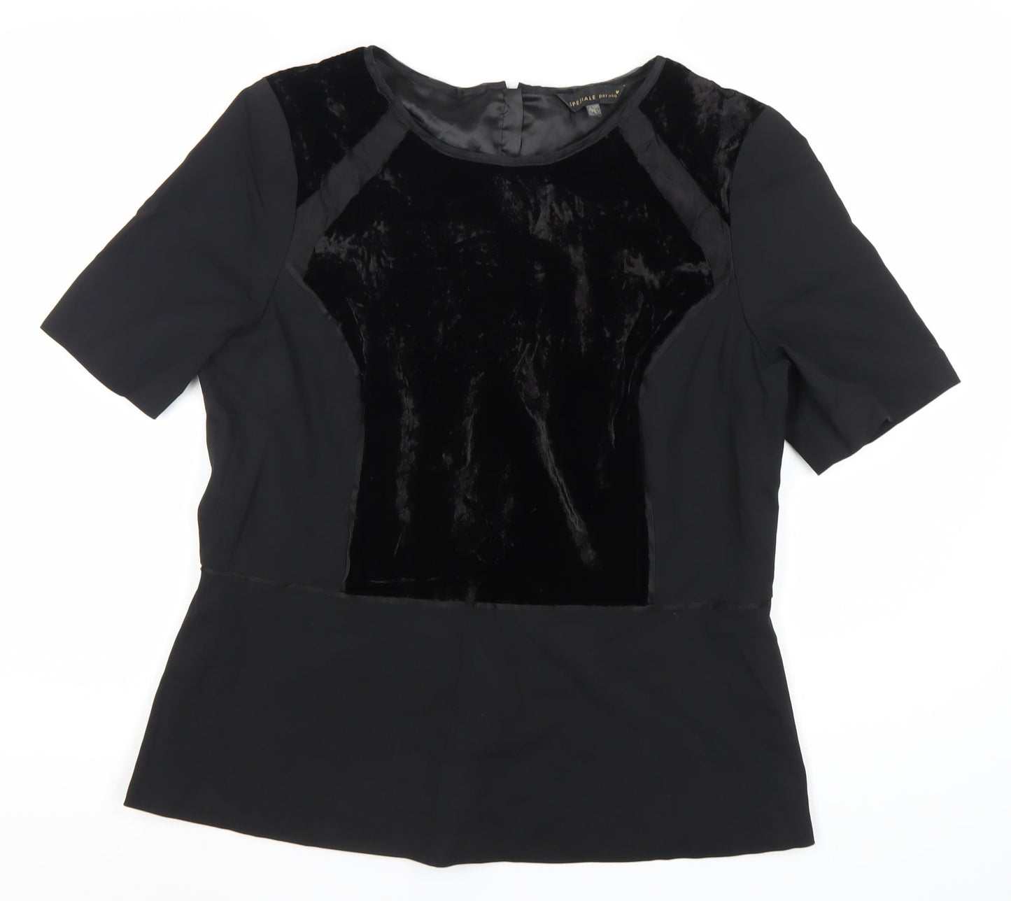 Marks and Spencer Black Women's Short Sleeve Top, Size 16