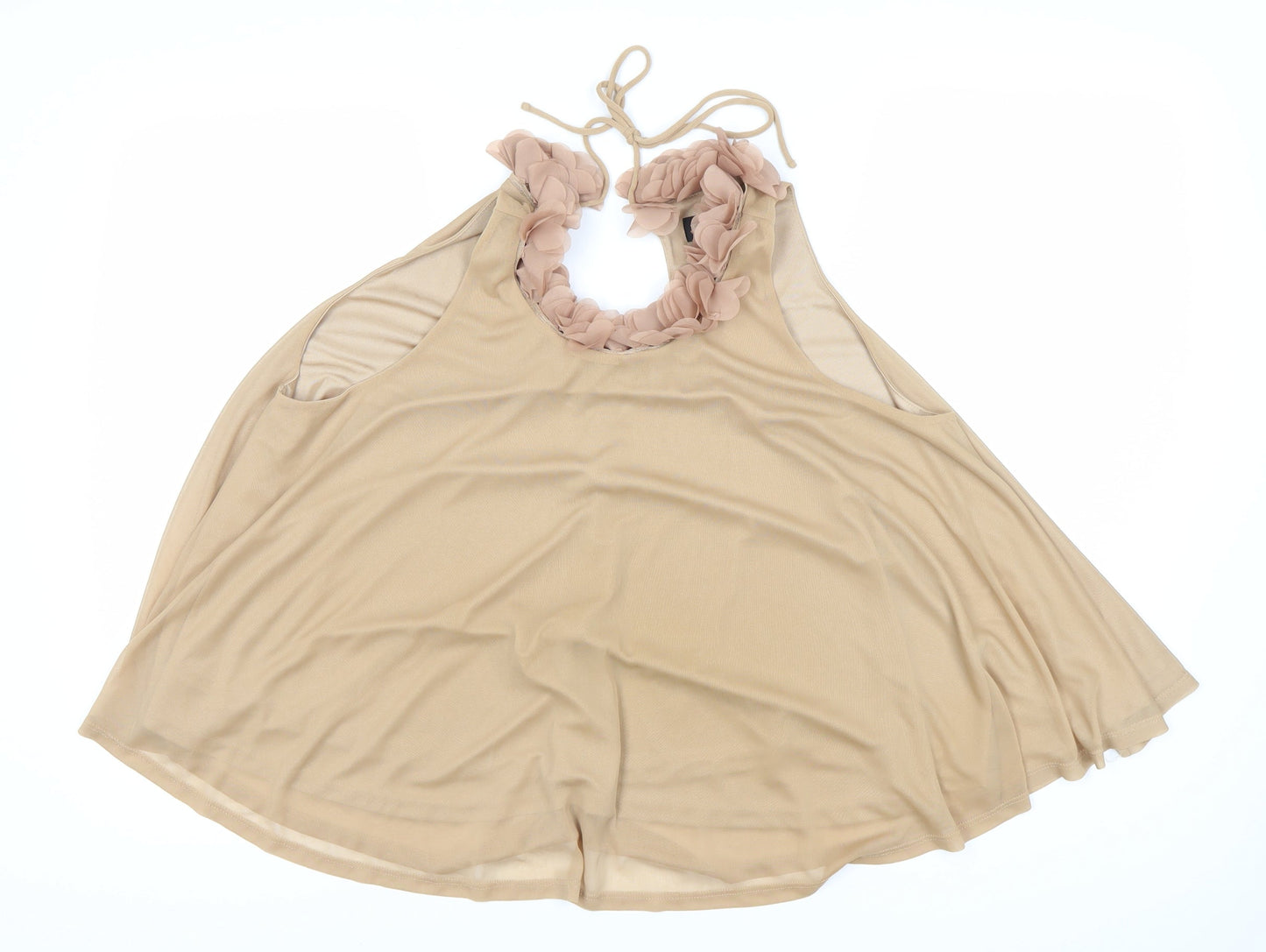 Topshop Women's Beige Halter Tank Top Size 10