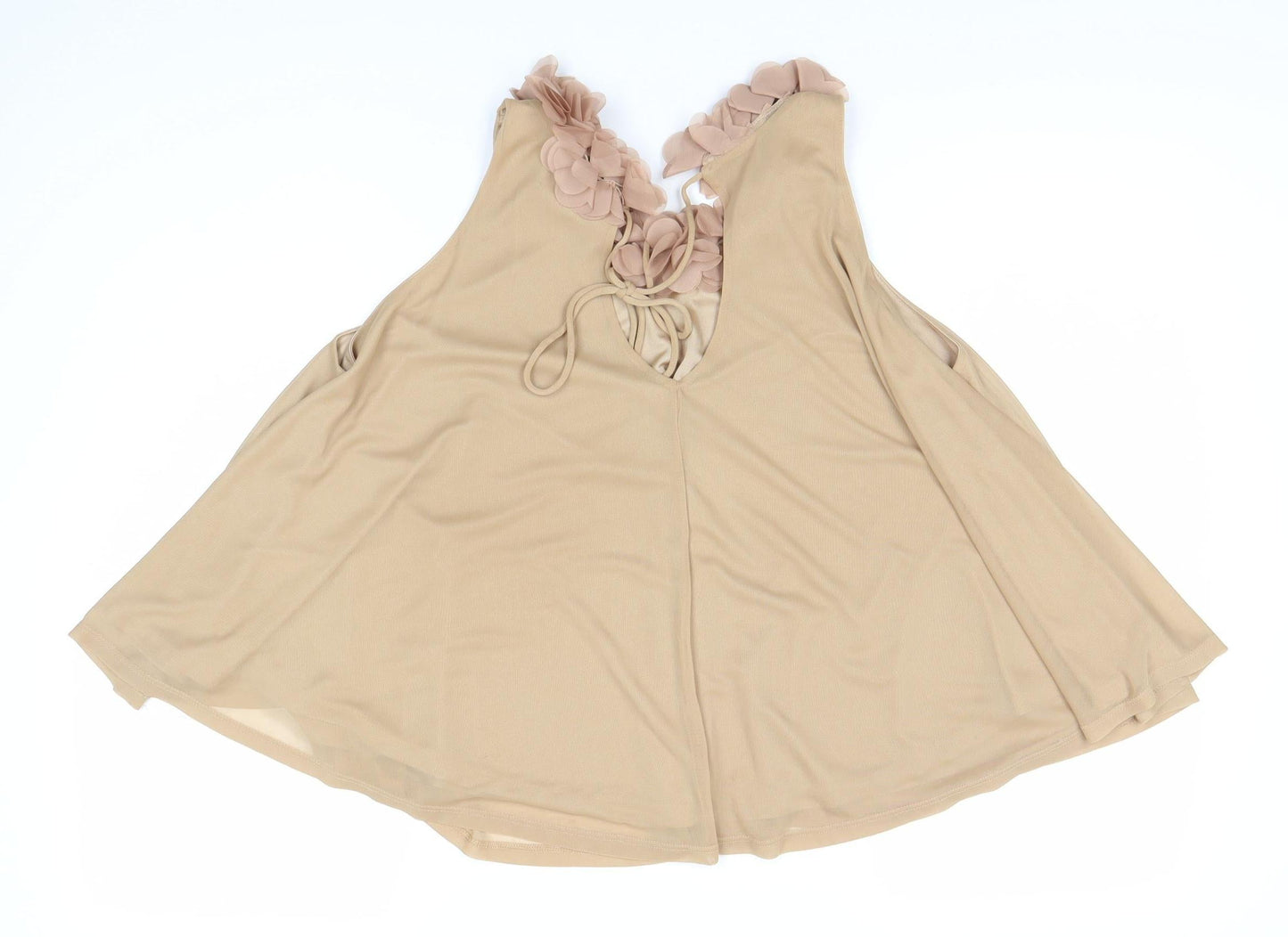 Topshop Women's Beige Halter Tank Top Size 10