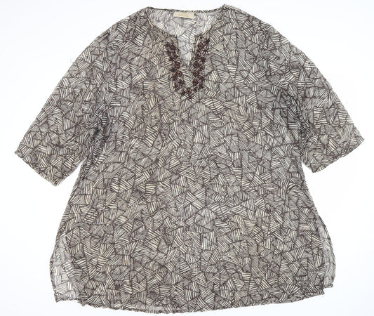 Ann Harvey Women's Plus-Size Brown Tunic Top