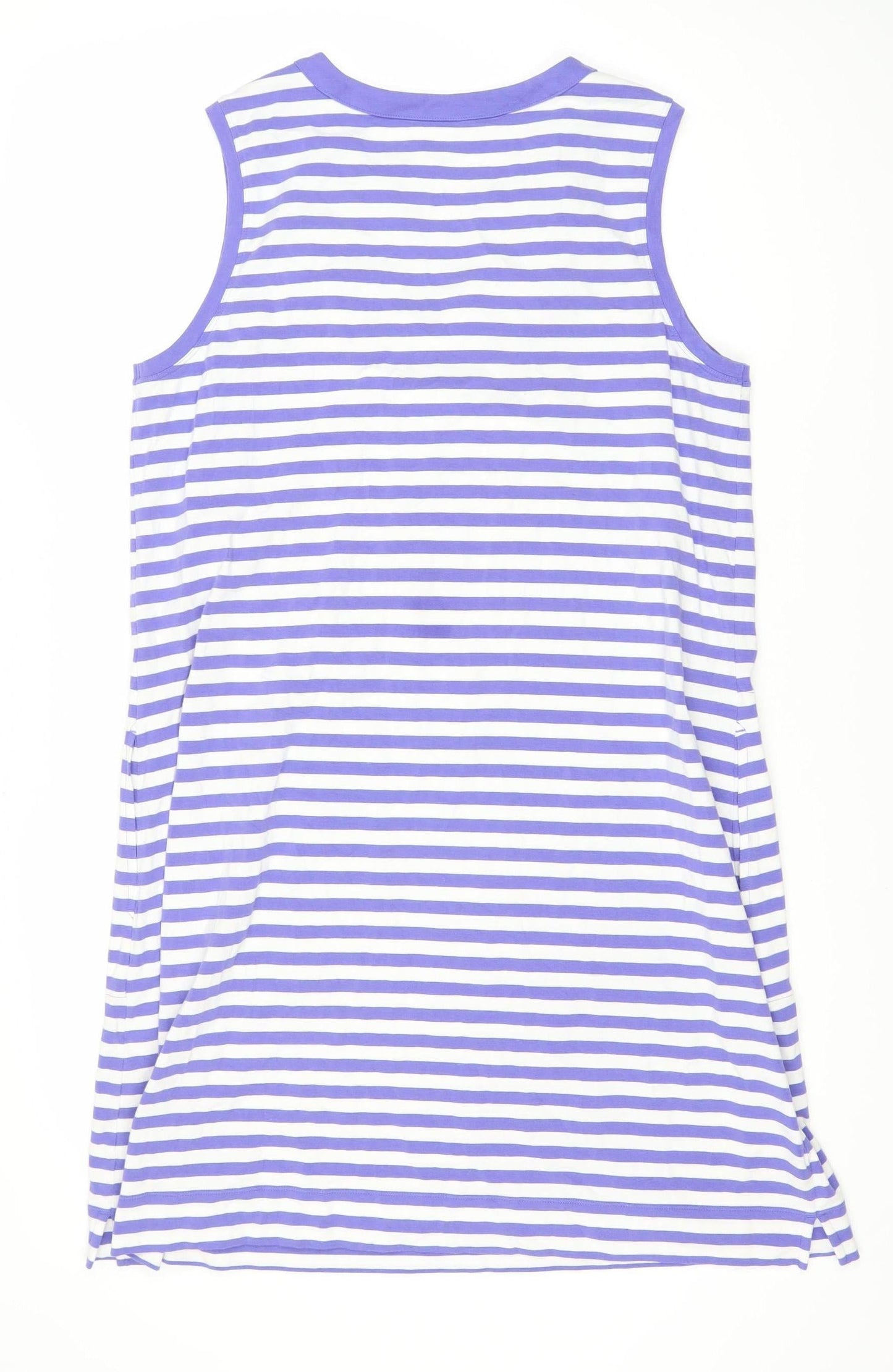 d&co. Women's Blue Striped Sleeveless Dress, Size L