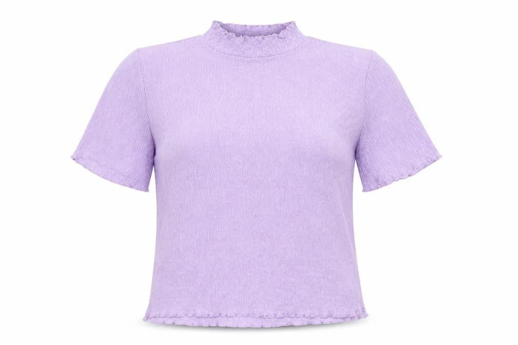 Marks and Spencer Purple Women's High Neck T-Shirt, Size 10