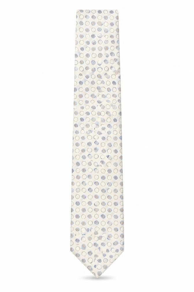 Thomas Nash Men's Beige Silk Polka Dot Tie