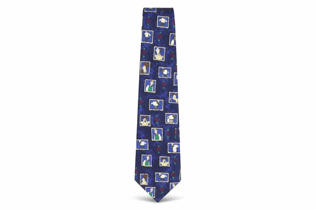 Marks and Spencer Men's Blue Sheep Print Tie, One Size