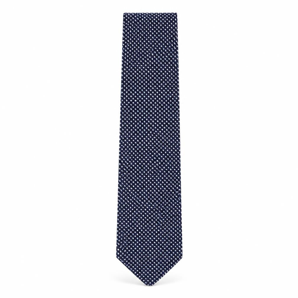 Hugo Boss Men's Blue Silk Geometric Tie