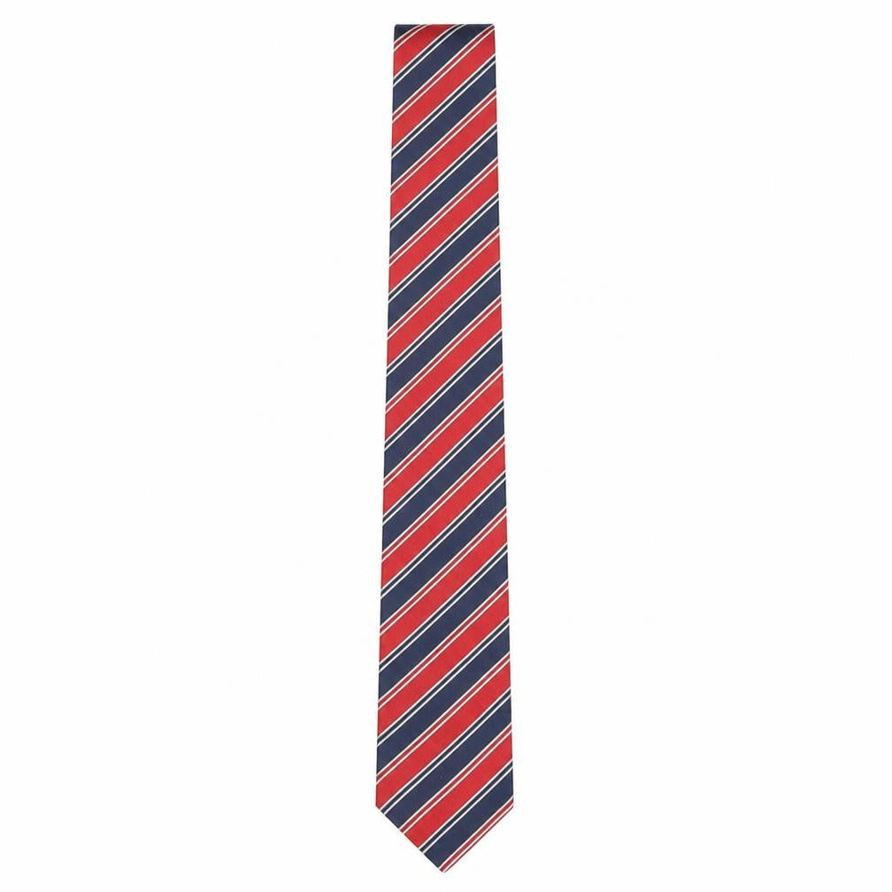 Jaeger Men's Red and Blue Striped Silk Tie