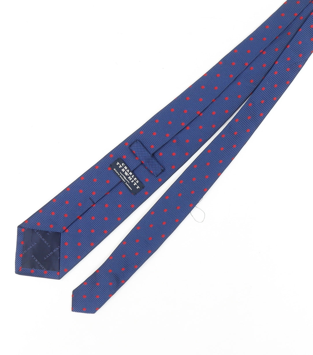 Charles Tyrwhitt Men's Blue Polka Dot Silk Tie