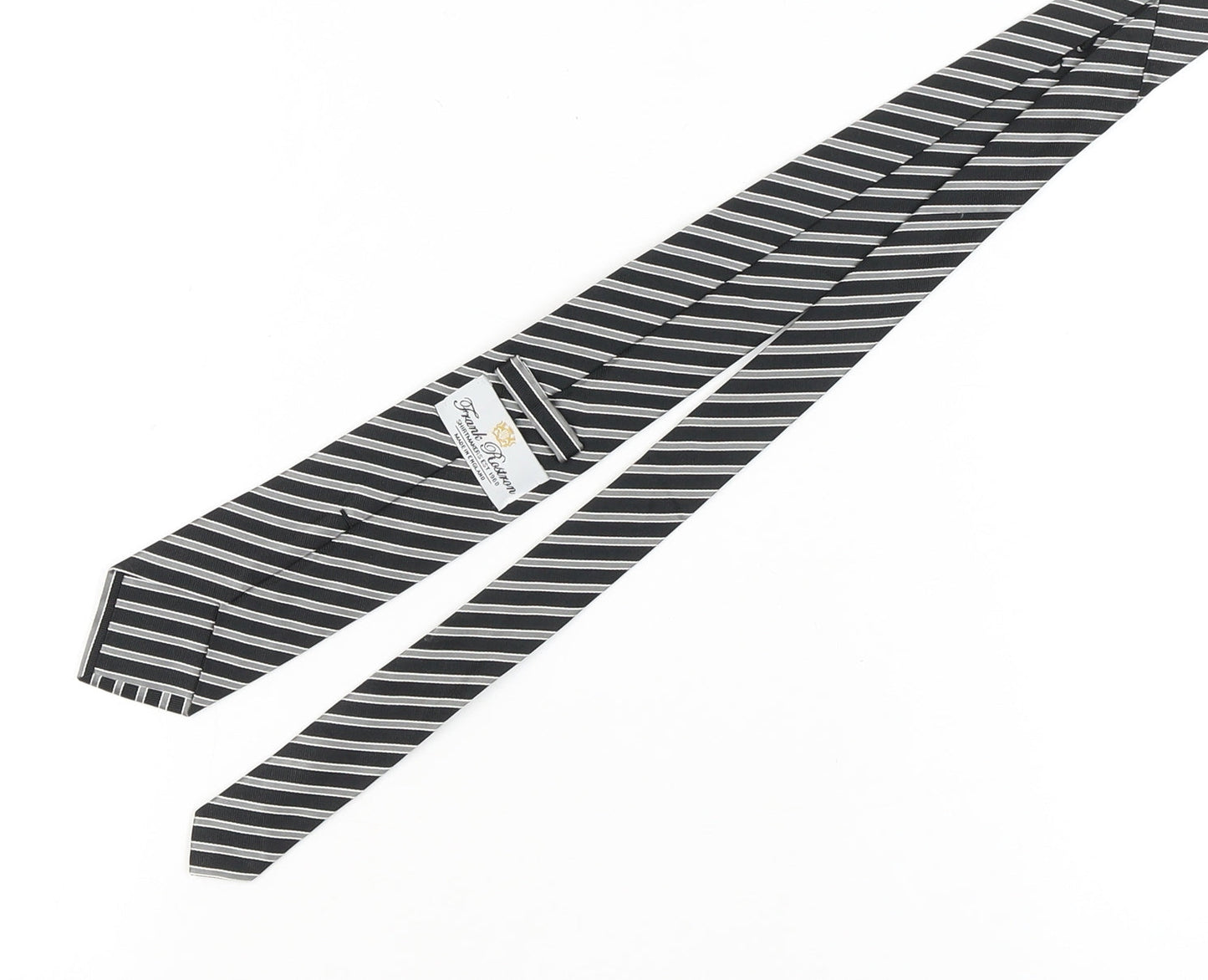 Frank Rostron Men’s Black Striped Silk Tie