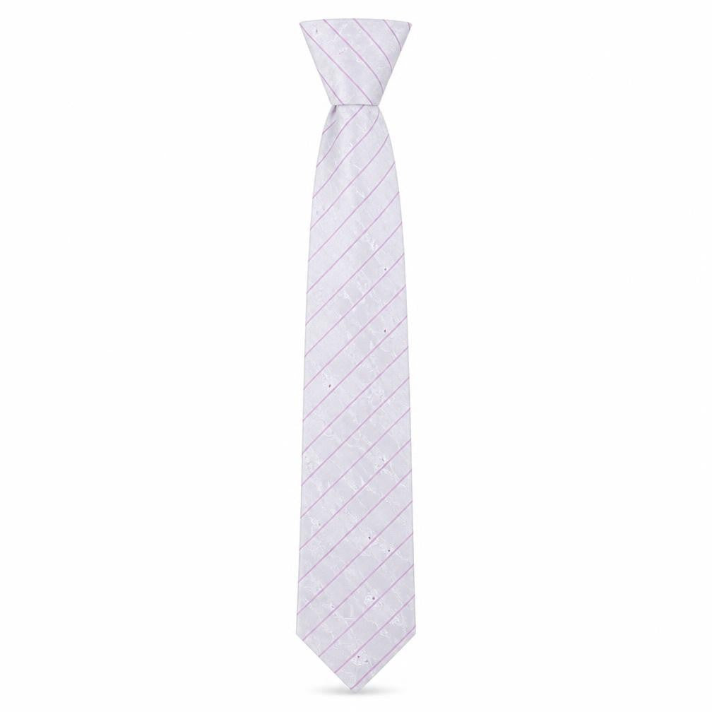 Balmain Men's Silver Silk Embroidered Designer Tie