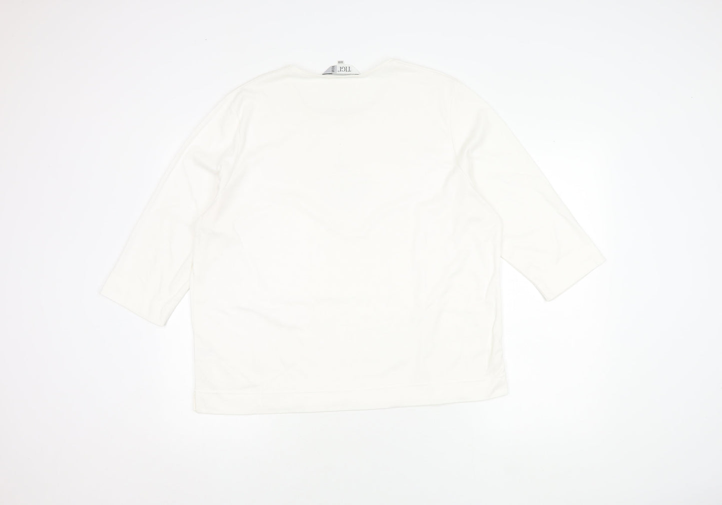 TIGI Wear Women's White Rhinestone T-Shirt Size 22