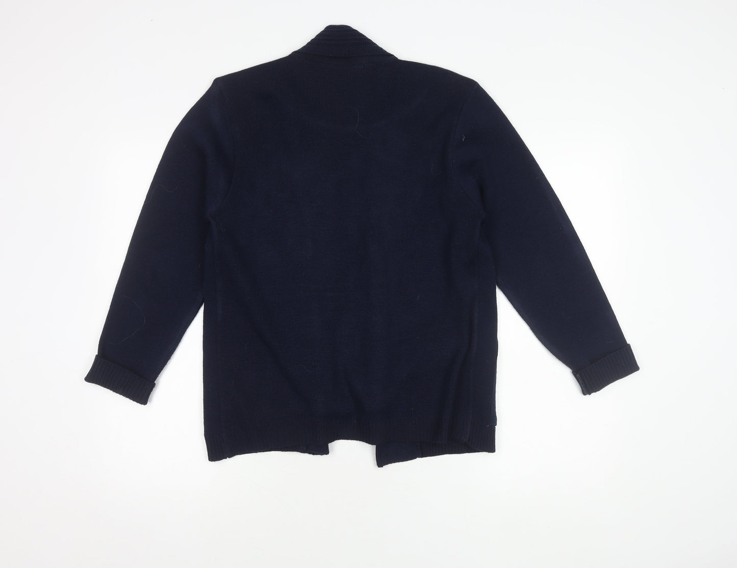 Marks and Spencer Women's Blue Striped Cardigan - Size 5