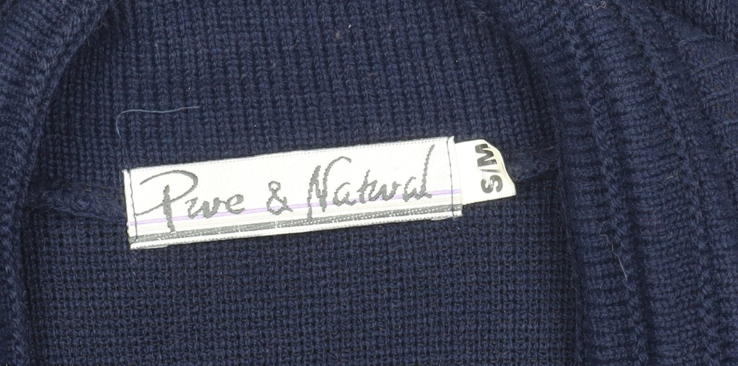Marks and Spencer Women's Blue Striped Cardigan - Size 5