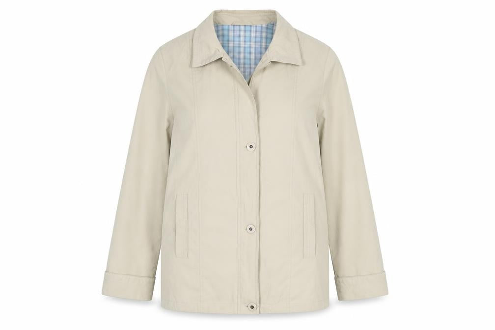 EWM Women's Beige Mid-Length Button Coat Size 12