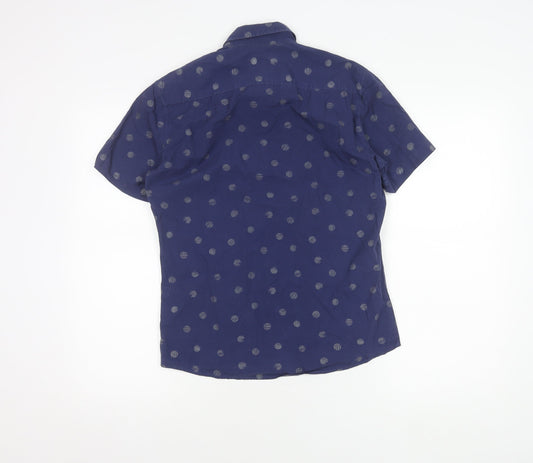 Next Boys' Blue S Graphic Print Button-Up Shirt