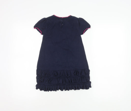 Shrinking Violet Blue Floral Dress, Girls 3-4Y, Cotton Blend
