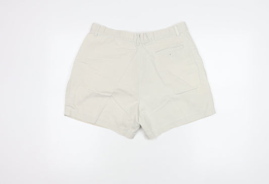 St Michael Beige Women's Cotton Pleated Shorts Size 8