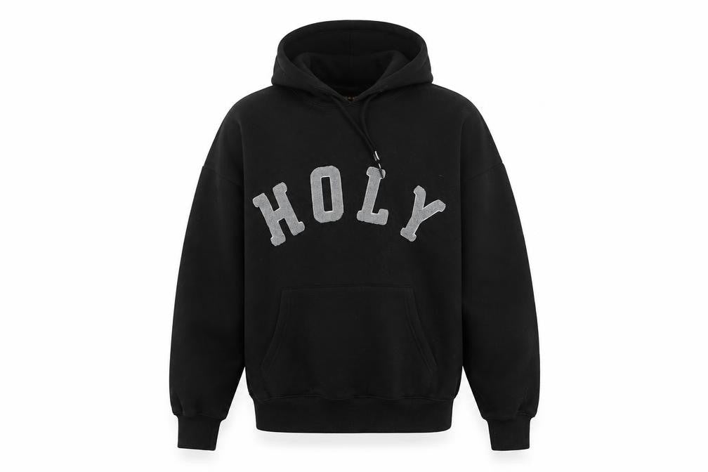 Rising Mens Black Pullover Hoodie S Fleece Logo