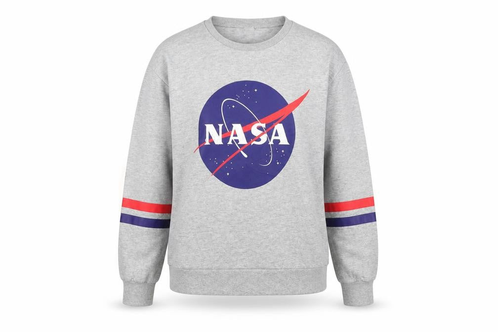 H&M Womens Grey NASA Crew Neck T-Shirt Size 12