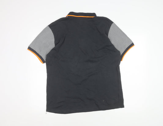 Hugo Boss Men's Black Polo Shirt 2XL Graphic Print