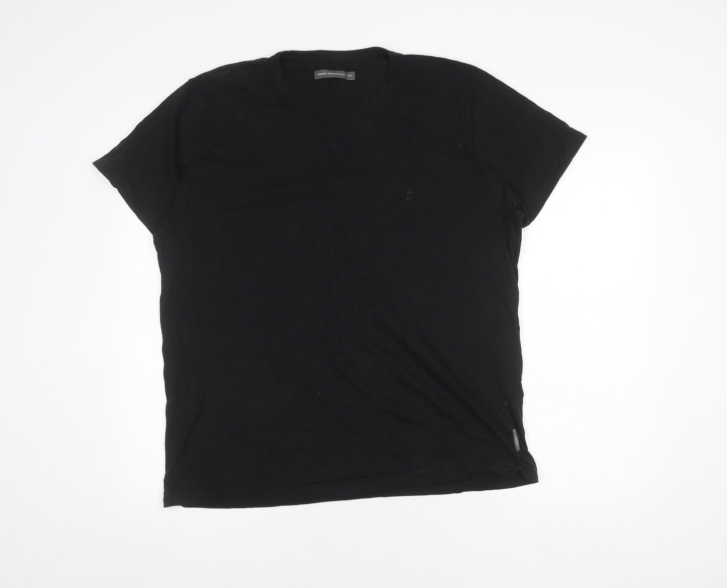 French Connection Men's Black T-Shirt 2XL Short Sleeve