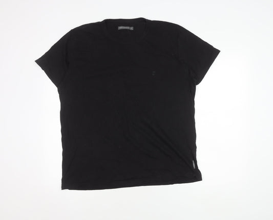 French Connection Men's Black T-Shirt 2XL Short Sleeve