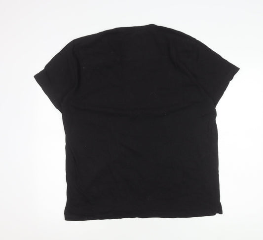 French Connection Men's Black T-Shirt 2XL Short Sleeve