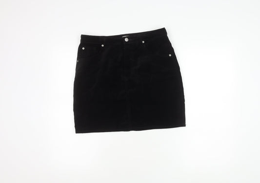 Women's Black Cotton Skirt - Size 12