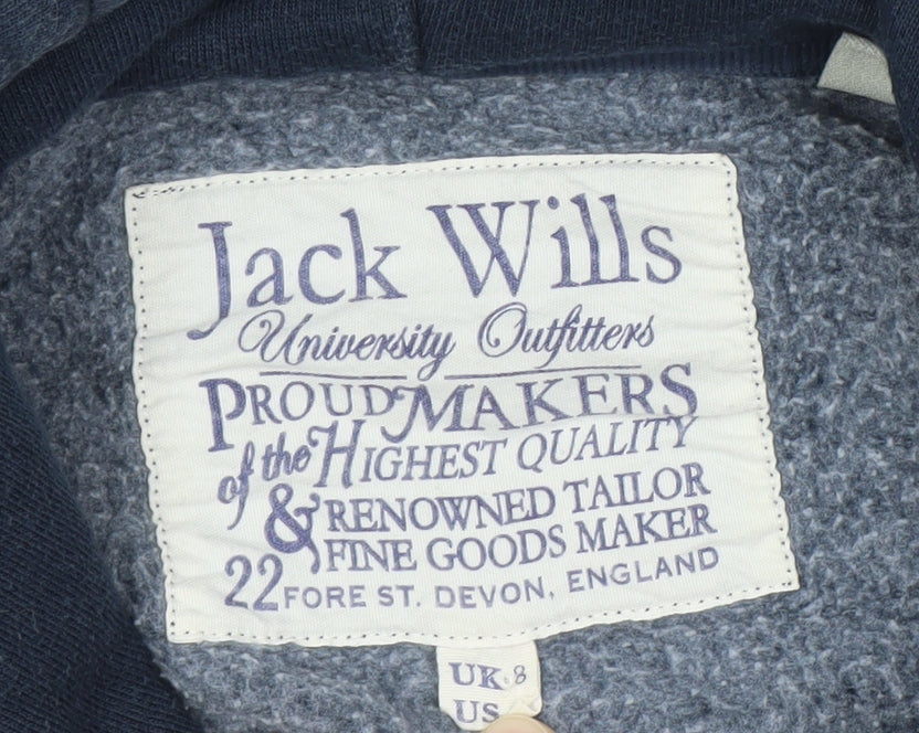 Jack Wills Women's Blue Pullover Hoodie, Size 8