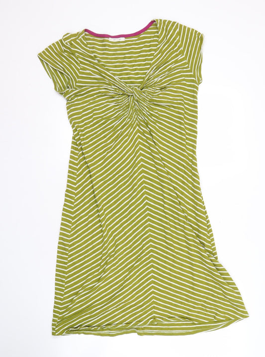 White Stuff Women's Green Striped Dress Size 14