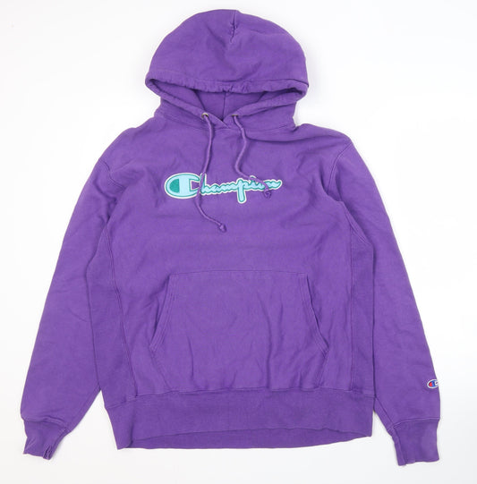 Champion Men's Purple Hoodie Large Pullover