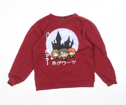 Harry Potter Boys Red Crew Neck Pullover Sweatshirt 11-12 Years
