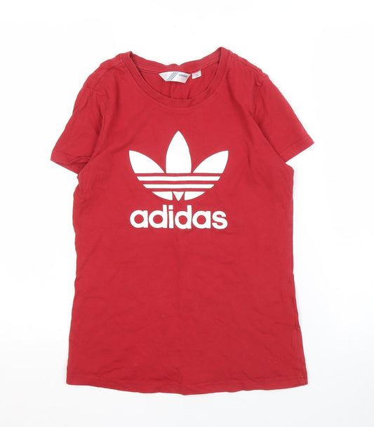 Adidas Women's Red T-Shirt, Size 12, Casual Style
